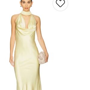 Reformation Soft Yellow Halter Wedding Gown